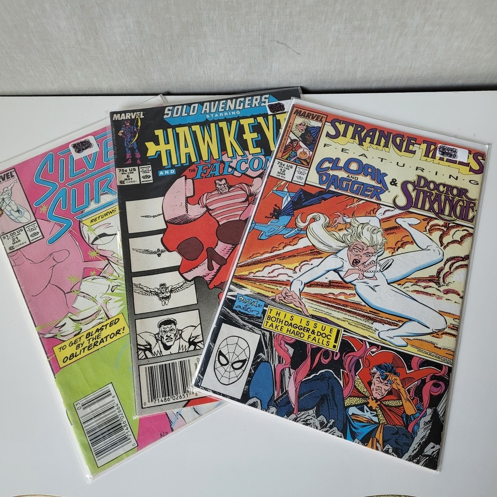 Marvel Comics 80s Lot: Silver Surfer #21, Solo Avengers #6, Strange Tales #12